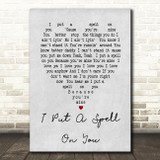 I Put A Spell On You Nina Simone Grey Heart Song Lyric Quote Print