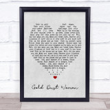 Gold Dust Woman Fleetwood Mac Grey Heart Song Lyric Quote Print