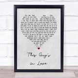 Burt Bacharach This Guy's in Love Grey Heart Song Lyric Quote Print