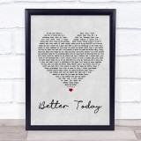 Coffey Anderson Better Today Grey Heart Song Lyric Quote Print