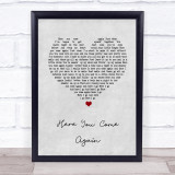 Dolly Parton Here You Come Again Grey Heart Song Lyric Quote Print