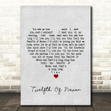 Donny Osmond Twelfth Of Never Grey Heart Song Lyric Quote Print