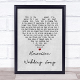 Elvis Presley Hawaiian Wedding Song Grey Heart Song Lyric Quote Print