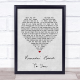 Grant Gustin Runnin' Home To You Grey Heart Song Lyric Quote Print