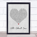 Hilary Duff All About You Grey Heart Song Lyric Quote Print