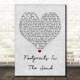 Leona Lewis Footprints In The Sand Grey Heart Song Lyric Quote Print