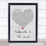 Leona Lewis Footprints In The Sand Grey Heart Song Lyric Quote Print