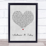 Lifehouse Whatever It Takes Grey Heart Song Lyric Quote Print