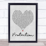 Massive Attack Protection Grey Heart Song Lyric Quote Print