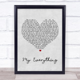 Owl City My Everything Grey Heart Song Lyric Quote Print