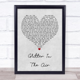 Pink Glitter In The Air Grey Heart Song Lyric Quote Print