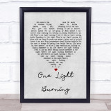 Richie Sambora One Light Burning Grey Heart Song Lyric Quote Print
