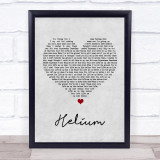 Sia Helium Grey Heart Song Lyric Quote Print