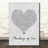 Sister Sledge Thinking of You Grey Heart Song Lyric Quote Print