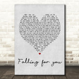 The 1975 Fallingforyou Grey Heart Song Lyric Quote Print