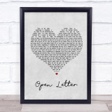 The Amity Affliction Open Letter Grey Heart Song Lyric Quote Print