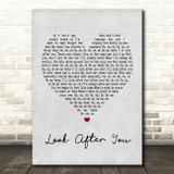The Fray Look After You Grey Heart Song Lyric Quote Print