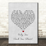 The Platters Only You (And You Alone) Grey Heart Song Lyric Quote Print