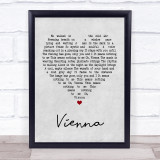 Ultravox Vienna Grey Heart Song Lyric Quote Print