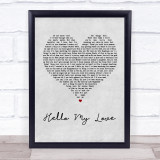 Westlife Hello My Love Grey Heart Song Lyric Quote Print