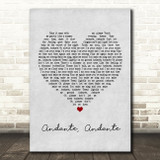 ABBA Andante, Andante Grey Heart Quote Song Lyric Print