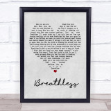 Better Than Ezra Breathless Grey Heart Quote Song Lyric Print