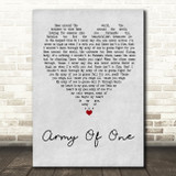 Coldplay Army Of One Grey Heart Quote Song Lyric Print