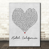 Eagles Hotel California Grey Heart Quote Song Lyric Print