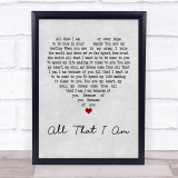 Elvis Presley All That I Am Grey Heart Quote Song Lyric Print