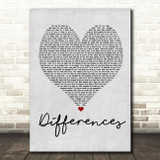 Ginuwine Differences Grey Heart Quote Song Lyric Print