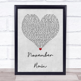 Guns N' Roses November Rain Grey Heart Quote Song Lyric Print