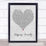 Idina Menzel Defying Gravity Grey Heart Quote Song Lyric Print