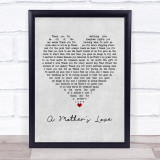Jim Brickman A Mother's Love Grey Heart Quote Song Lyric Print