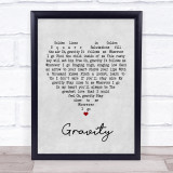 Paul Weller Gravity Grey Heart Quote Song Lyric Print