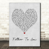 Phil Collins Father To Son Grey Heart Quote Song Lyric Print