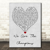 Queen We Are The Champions Grey Heart Quote Song Lyric Print