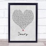 Russell Dickerson Yours Grey Heart Quote Song Lyric Print