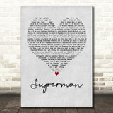 Scouting For Girls Superman Grey Heart Quote Song Lyric Print