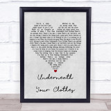 Shakira Underneath Your Clothes Grey Heart Quote Song Lyric Print