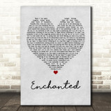 Taylor Swift Enchanted Grey Heart Quote Song Lyric Print