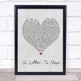 The Cure A Letter To Elise Grey Heart Quote Song Lyric Print