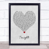 Westlife Tonight Grey Heart Quote Song Lyric Print