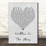Westlife Written In The Stars Grey Heart Quote Song Lyric Print
