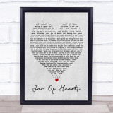 Jar Of Hearts Christina Perri Grey Heart Song Lyric Quote Print