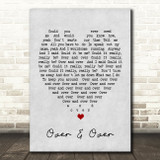 Over & Over Fleetwood Mac Grey Heart Song Lyric Quote Print