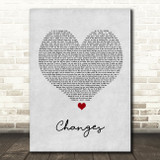 2Pac Changes Grey Heart Song Lyric Print