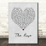 Bette Midler The Rose Grey Heart Song Lyric Print