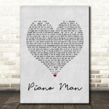 Billy Joel Piano Man Grey Heart Song Lyric Print