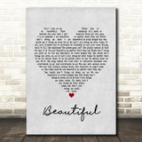 Christina Aguilera Beautiful Grey Heart Song Lyric Print