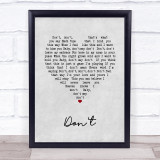 Elvis Presley Don't Grey Heart Song Lyric Print